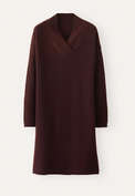 Knitted v-neck dress, Blackberry, webstill