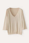 V-neck sweater, Ecru fawn, webstill