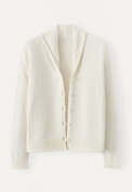 Shawl-collar cardigan, Cream, webstill