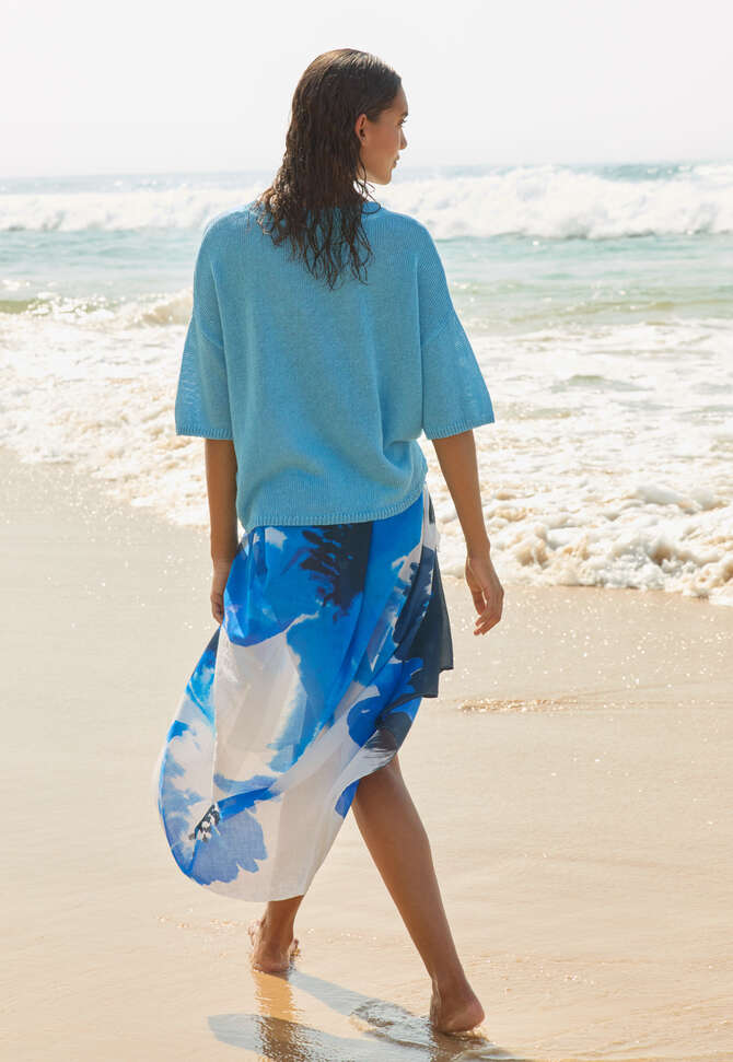 Printed pareo, Blue white, completeTheLook