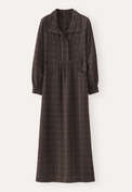 Checked dress, Fig brown, webstill
