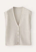 Sleeveless ribbed cardigan, Grey pearl, webstill