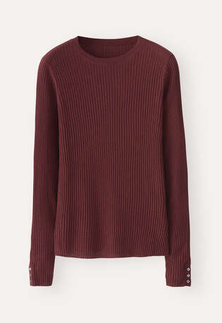 Ribbed sweater, Claret red, webstill