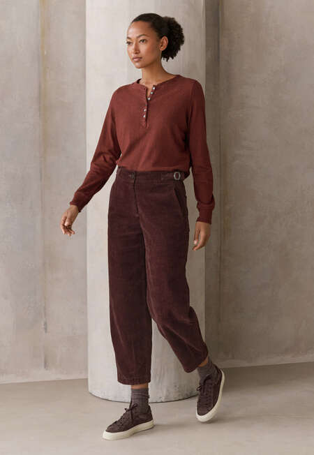 Cropped tapered-leg trousers, Damson, completeTheLook