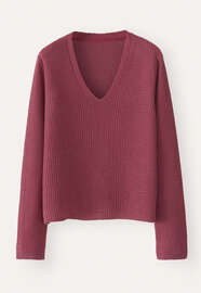 V-neck sweater, Red mauve, webstill