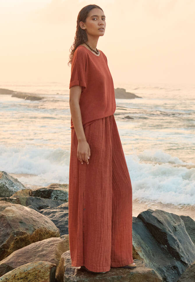Pull-on trousers, Chilli orange, completeTheLook