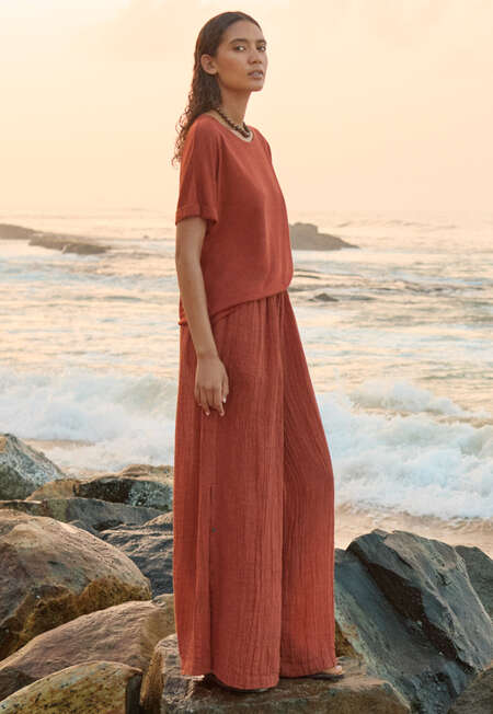 Pull-on trousers, Chilli orange, completeTheLook
