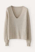 V-neck sweater, Pebble, webstill