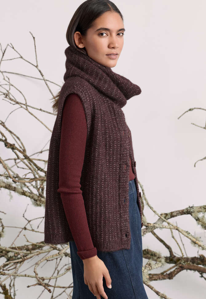 Knitted snood, Maroon brown, completeTheLook