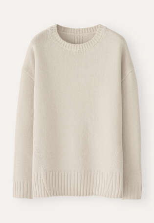 Easy round-neck sweater, Pearl, webstill
