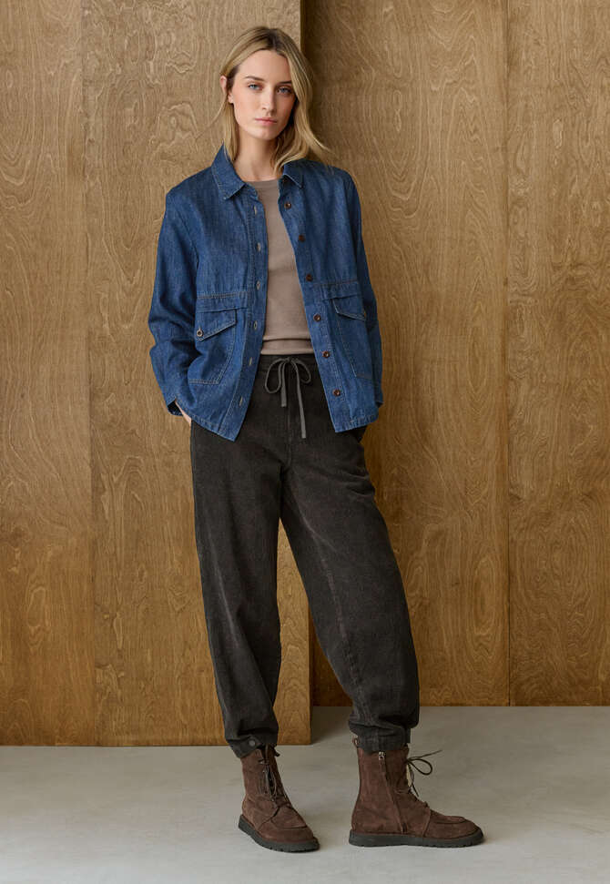 Indigo-dyed overshirt, Dark denim, completeTheLook