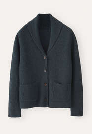 Shawl-collar cardigan, Petrol slate, webstill