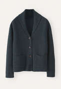 Shawl-collar cardigan, Petrol slate, webstill