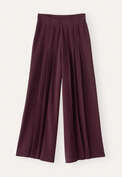 Wide knitted trousers, Damson, webstill