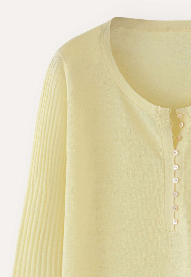 Ribbed-sleeve sweater, Sherbet, completeTheLook