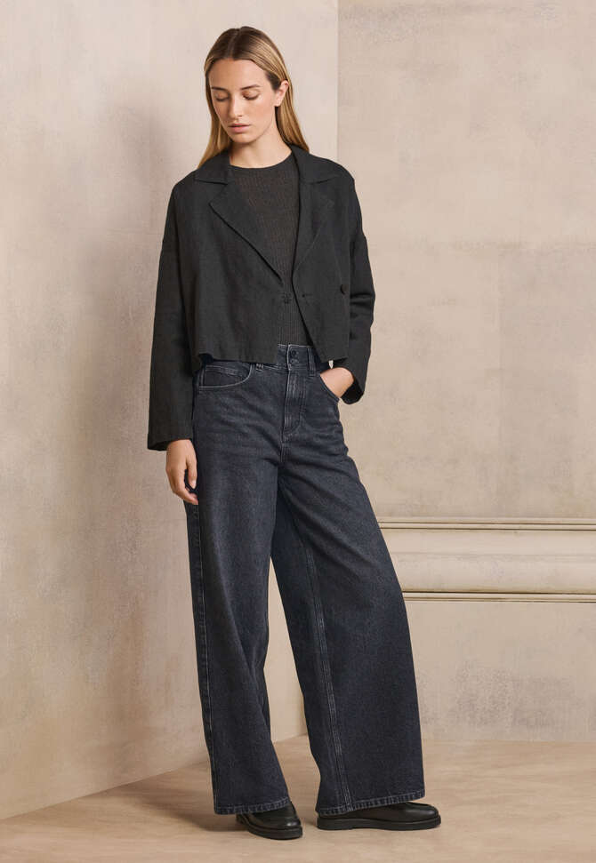 Cropped jacket, Grey black, completeTheLook