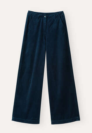 Straight-leg trousers, Black teal, webstill