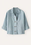 Double-breasted blouse, Pale teal, webstill
