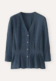 Pleat-waist shirt, Dark indigo, webstill