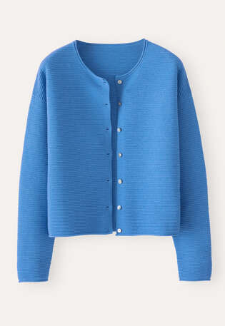 Ripple-stitch cardigan, Marine, webstill
