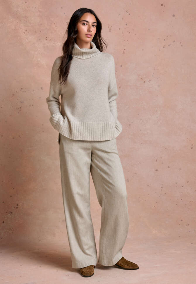 Roll-neck sweater, Grey pearl, completeTheLook