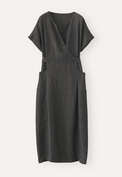 Tie-back dress, Slate grey, webstill