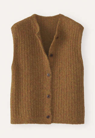 Sleeveless cardigan, Toffee, webstill