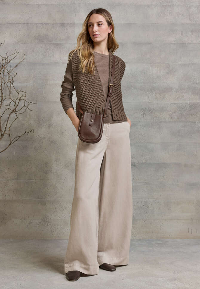 Hand-knitted waistcoat, Grey coffee, completeTheLook