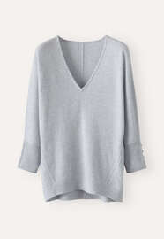 V-neck sweater, Sky grey, webstill