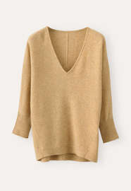 V-neck sweater, Soft mustard, webstill