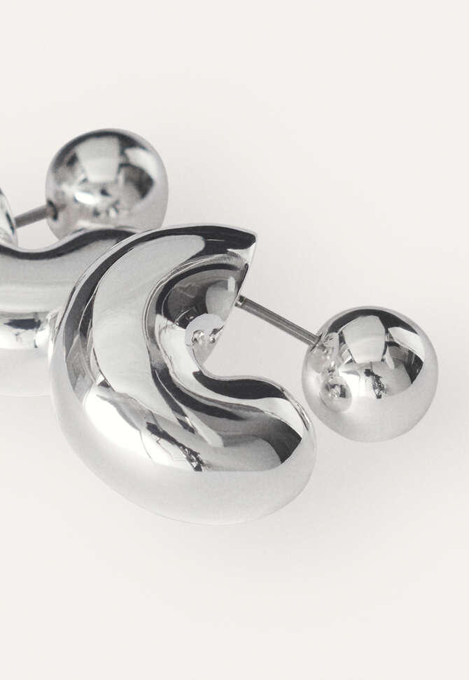 Half-hoop earrings, Silver, completeTheLook