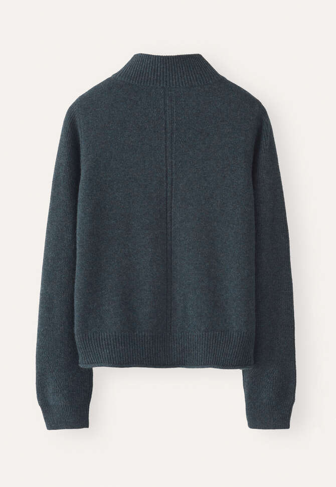 Buttoned-neck sweater, Petrol slate, completeTheLook