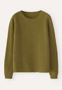 Ribbed crew-neck sweater, Lichen green, webstill
