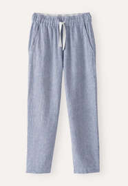 Striped pull-on trousers, Navy white, webstill