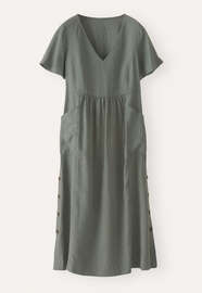 Short-sleeve v-neck dress, Dark bay, webstill