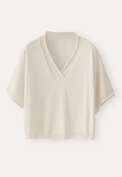 V-neck sweater, Cream, webstill
