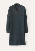 Knitted v-neck dress, Petrol slate, webstill