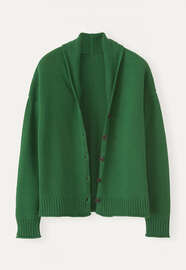 Shawl-collar cardigan, Emerald green, webstill