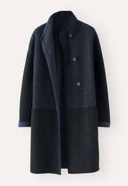 Funnel-neck coat, Blue black, webstill