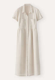 Gathered-waist dress, Pale natural, webstill