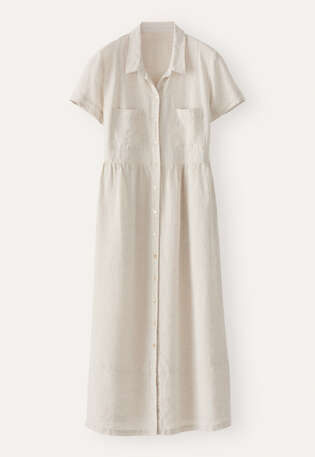 Gathered-waist dress, Pale natural, webstill