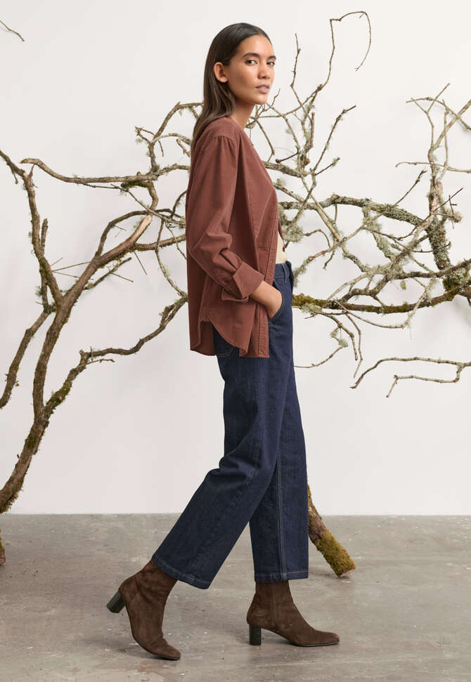 Denim cropped jeans, Indigo rinse wash, completeTheLook