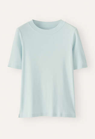 Silk & cotton T-shirt, Aqua mist, webstill