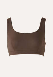 Square-neck bikini top, Coffee, webstill