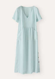 Short-sleeve v-neck dress, Soft aqua, webstill