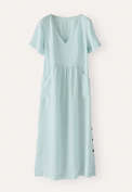Short-sleeve v-neck dress, Soft aqua, webstill