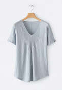 V-neck T-shirt, Aqua denim, webstill