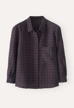Cross-weave shirt, Dark prune, webstill