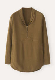Shawl-collar blouse, Bronze green, webstill
