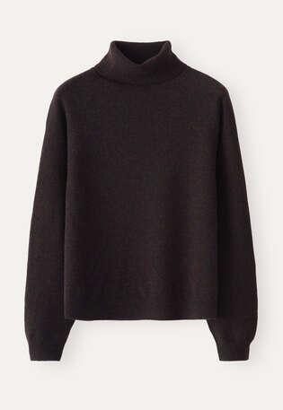 Roll-neck sweater, Dark aubergine, webstill